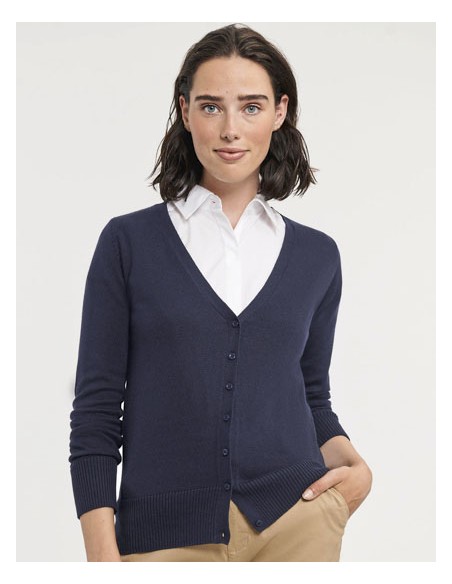 RUS-0R715F0-Ladies V-Neck Knitted Cardigan 2